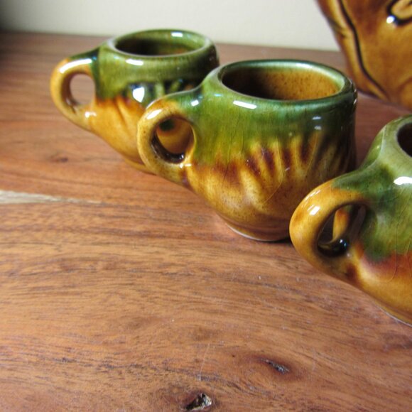 drunk donkey burro ceramic decanter vintage mexico & 6 shot glasses (W5772) - Picture 8 of 16